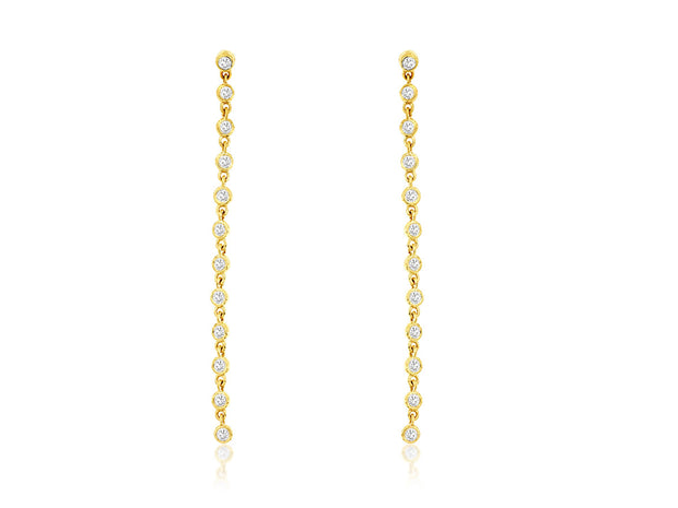 Diamond Drop Earrings in 14 kt Yellow Gold