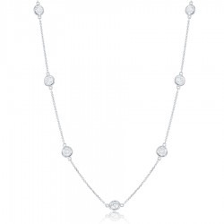 Diamonds By The Yard Style Necklace in 14 kt White Gold