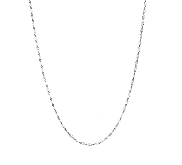 36" Diamond Necklace in 18 kt White Gold
