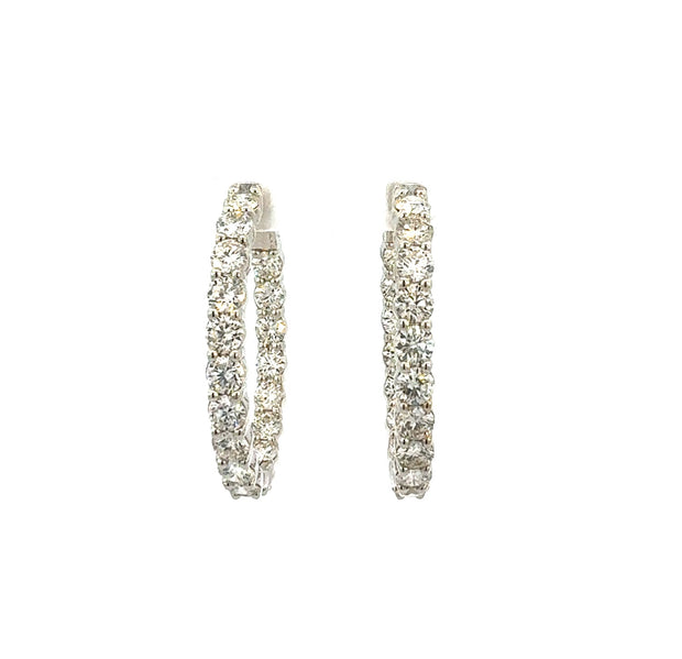 7.00 carat Diamond In and Out Hoops in 14 kt White Gold