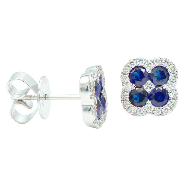 Sapphire and Diamond Earrings in 14 kt white gold