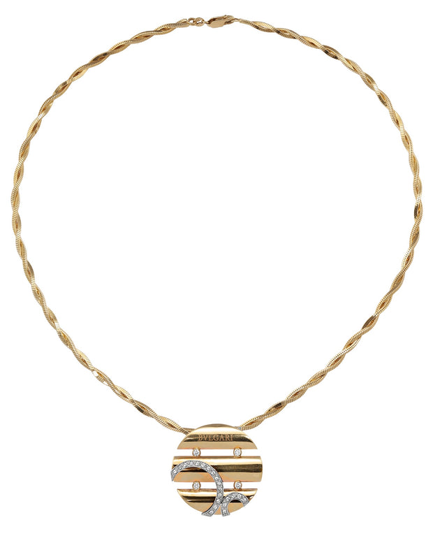 Vintage Bulgari Diamond Necklace in 18 kt Yellow Gold