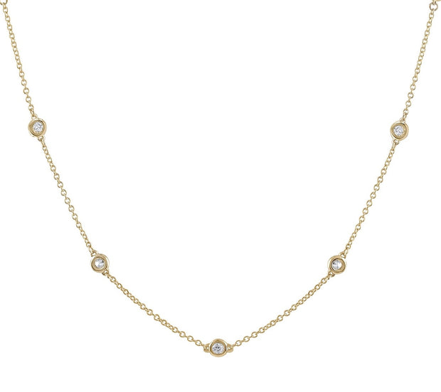 1.01 carat Diamonds by the Yard Style Necklace in 14 kt Yellow Gold