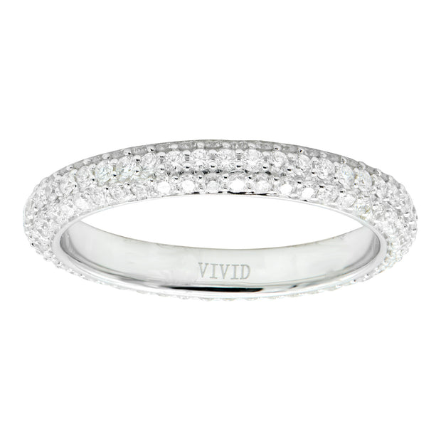 Pave Diamond Eternity Band with 1.04 cts of Diamonds in 18 kt white gold