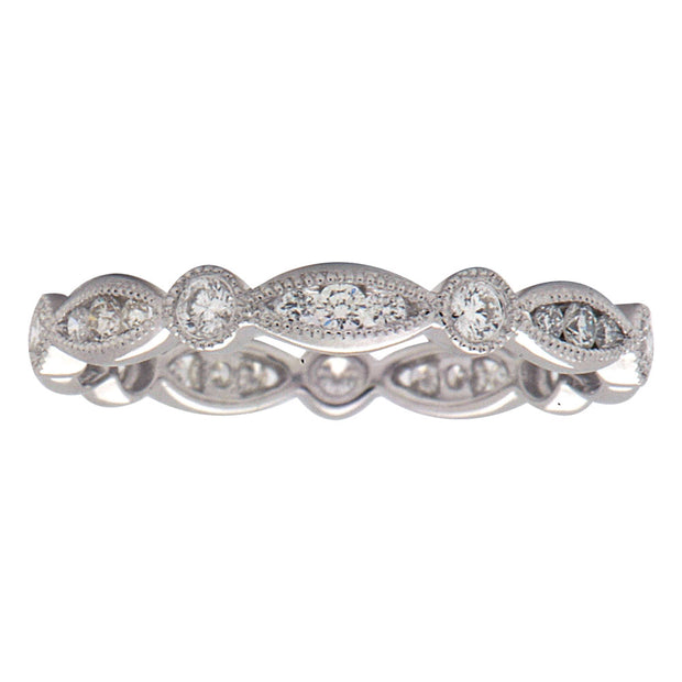 Diamond Eternity Band with .51 cts of Diamonds in 18 kt white gold
