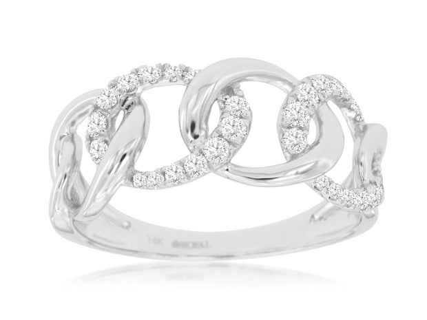 Diamond Link Fashion Ring in 14 kt White Gold