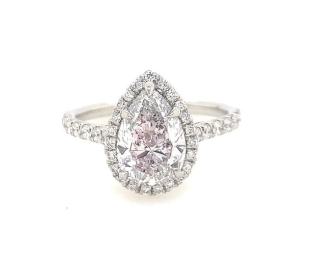 2.01 carat Pear Shaped Diamond Ring in Platinum