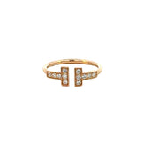 Vintage Tiffany & Co. "T" Diamond Ring in 18 kt Rose Gld