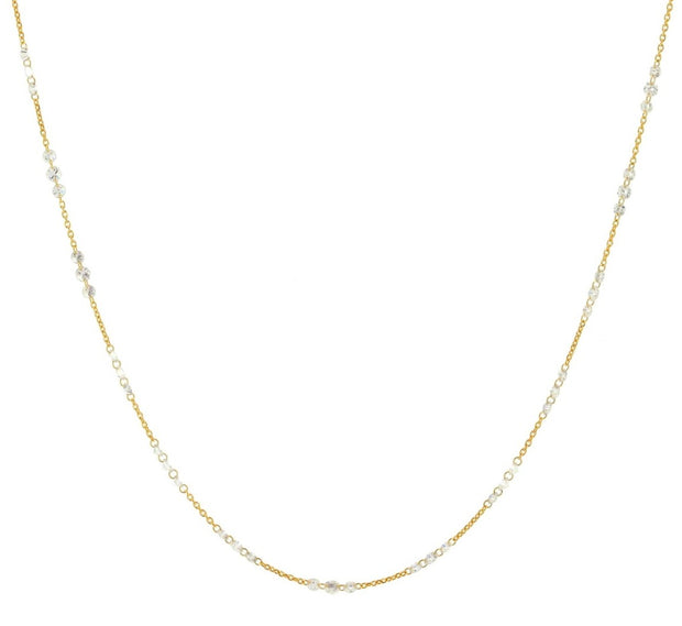 Diamond Station Necklace in 18 kt Yellow Gold