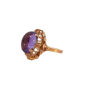 Vintage Cabochon Amethyst Ring in 14 kt Rose Gold