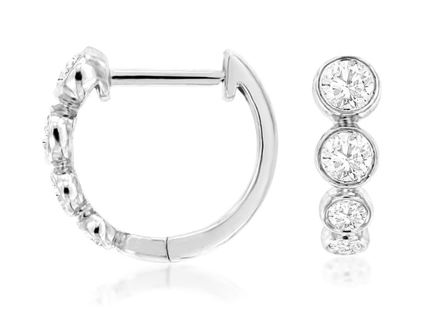 Diamond Hoop Earrings in 14 kt White Gold