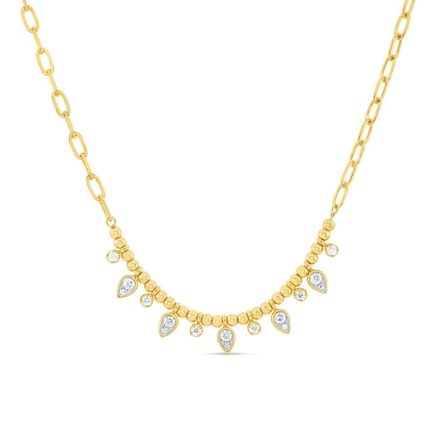 Diamond Drop Necklace in 18 kt Yellow Gold