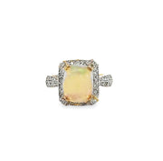 Opal and Diamond Ring in 14 kt Yellow and White Gold