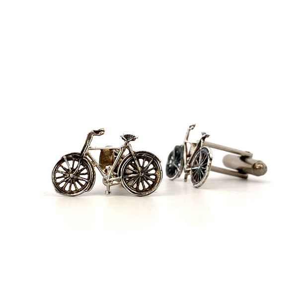 Bicycle Cufflinks in Sterling Silver