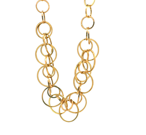Gold Linked Circle Necklace in 14 kt Yellow Gold