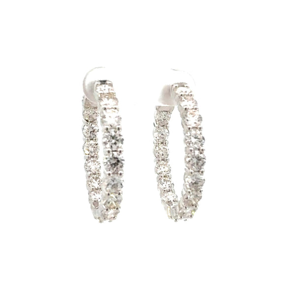 7.00 carat Diamond Hoop Earrings in 14 kt White Gold