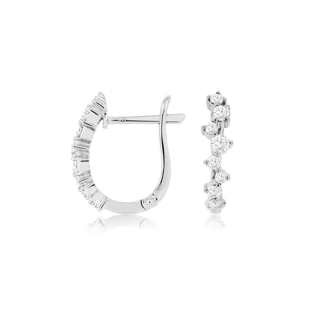 Diamond Hoop Earrings in 14 kt White Gold