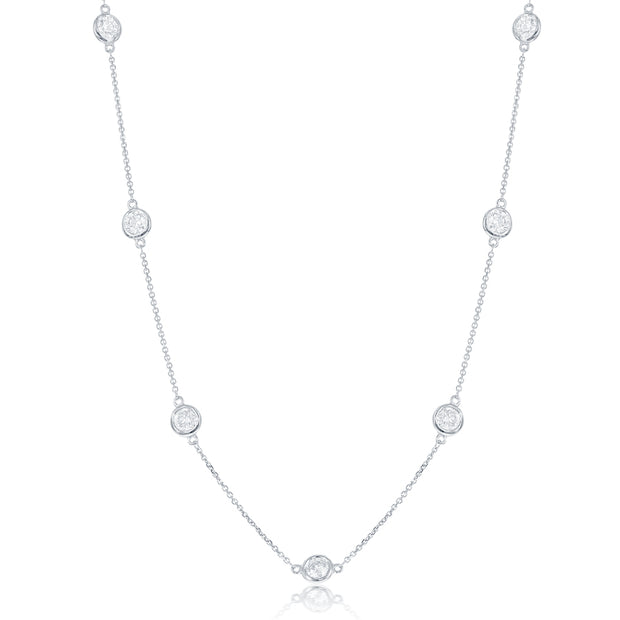3.01 carat Diamonds by the Yard Style Necklace in 14 kt White Gold