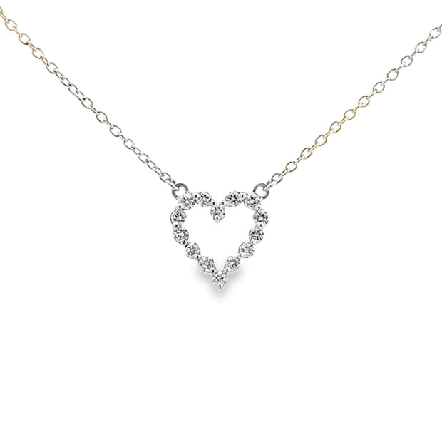 Diamond Heart Pendant in 18 kt White Gold