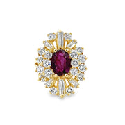 Vintage Ruby and Diamond Ring in 14 kt Yellow Gold
