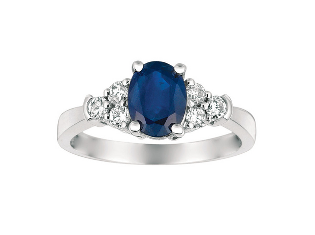 Sapphire and Diamond Ring, 14kt White Gold