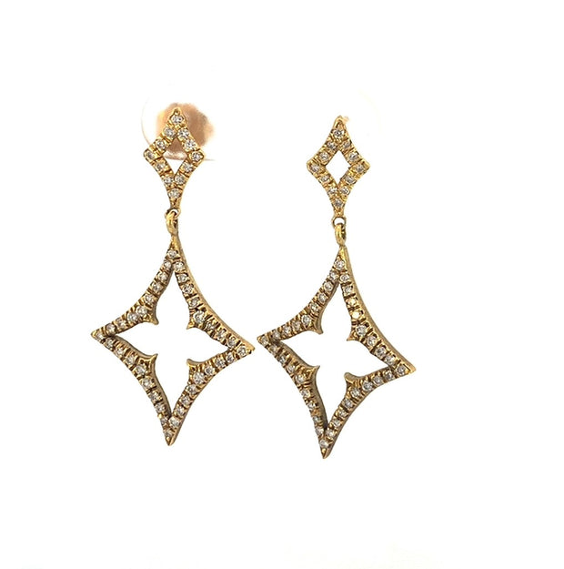 Diamond Drop Earrings in 18 kt Yellow Gold