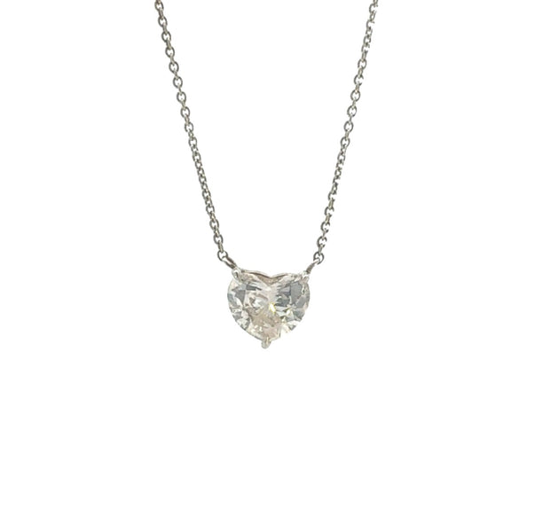 Heart Shaped Diamond Pendant in 14 kt White Gold