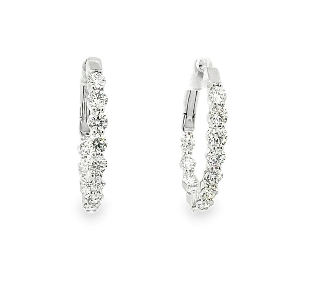 2.08 carat Diamond Hoop Earrings in 18 kt White Gold