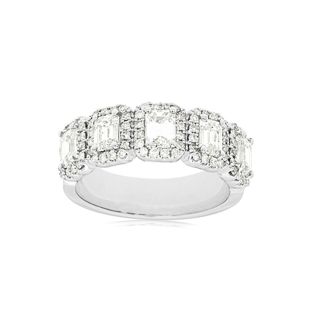 Diamond Halo Band in 14 kt White Gold