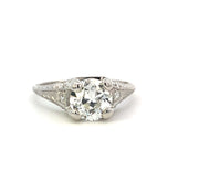 1.94 carat Old European Cut Diamond Engagement Ring in Platinum