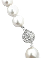 South Sea Pearl Necklace with a Diamond Pave Clasp in 18 kt White Gold