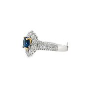 Sapphire and Diamond Ring in 18 kt White Gold
