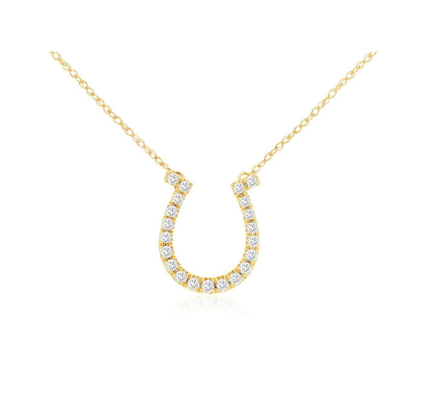 Diamond Horseshoe Pendant in 14 kt Yellow Gold