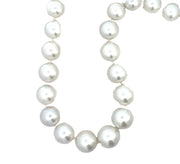 South Sea Pearl Necklace with a Diamond Pave Clasp in 18 kt White Gold