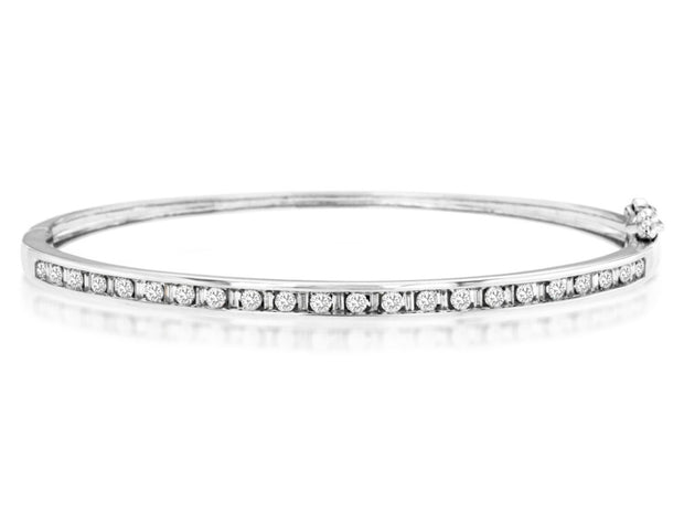 1.00 carat Diamond Bangle Bracelet in 14 kt White Gold