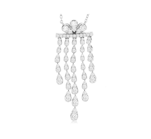 Diamond Drop Necklace in 14 kt White Gold