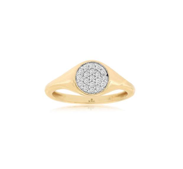 Pave Diamond Ring in 14 kt Yellow Gold