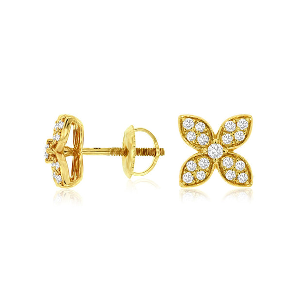 Diamond Earrings in 14 kt Yellow Gold