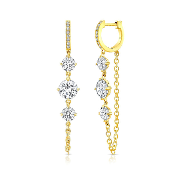 4.32 ct total weight Round Brilliant Cut Diamond Earrings