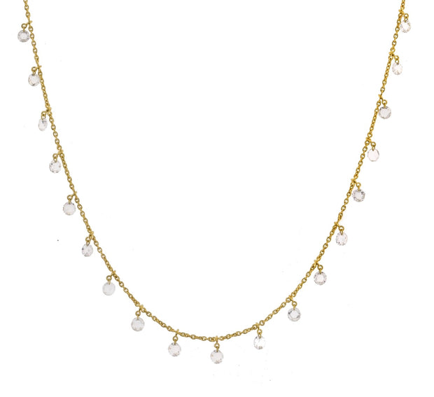 Diamond Drop Necklace in 18 kt Yellow Gold