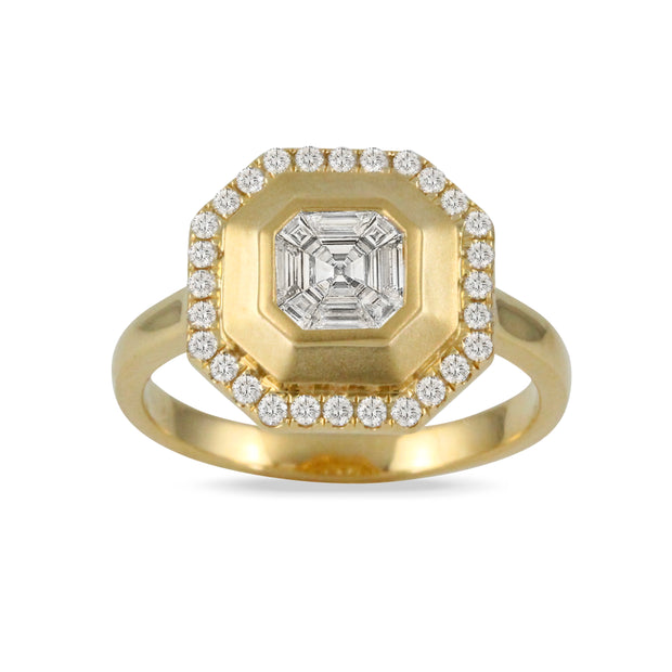 Diamond Ring in 18 kt yellow gold