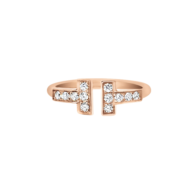 Vintage Tiffany & Co. "T" Diamond Ring in 18 kt Rose Gld
