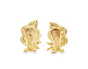 11.5-14.0 mm South Sea Pearl and Diamond Earrings in 14 kt Yellow Gold