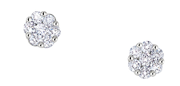 Diamond Stud Earrings in 14 kt white gold