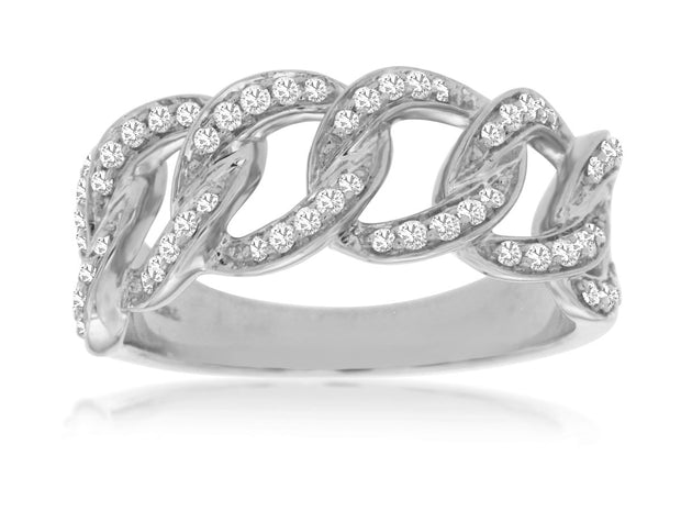 Diamond Link Band in 14 kt white gold