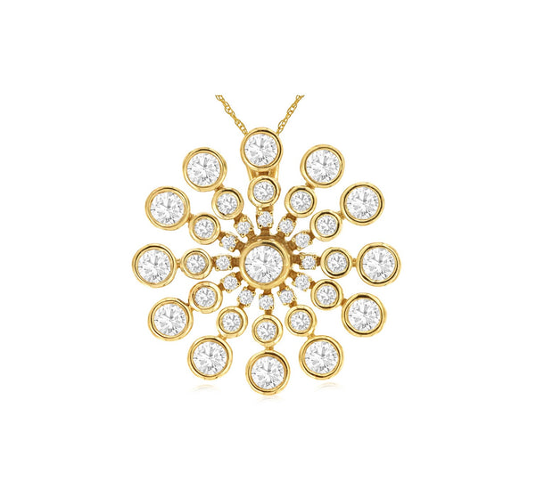 Diamond Starburst Necklace in 14 kt Yellow Gold