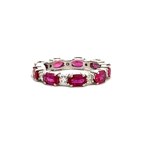 Ruby and Diamond Eternity Band in 14 kt White Gold