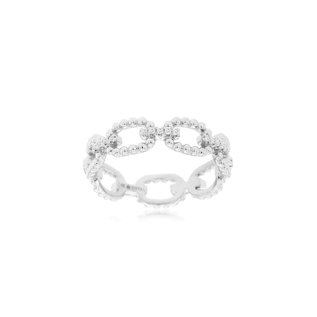 Diamond Link Band in 14 kt White Gold
