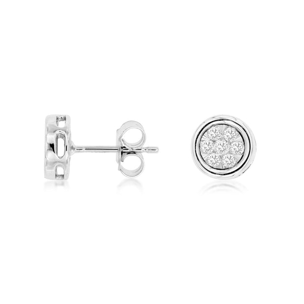 Diamond Stud Earrings in 14 kt White Gold