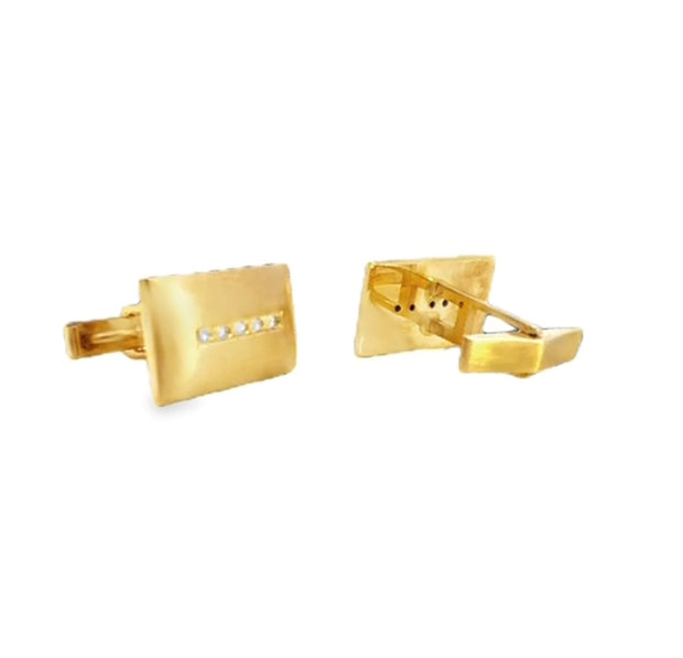 Vintage Diamond Cufflinks in 14 kt Yellow Gold